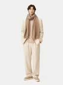 Organic Colour Lightweight Cashmere Woven Scarf Taupe - Gobi Cashmere