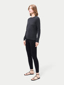 Women's Silk Cashmere Leggings Black - Gobi Cashmere #color_black