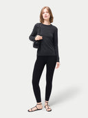 Women's Silk Cashmere Leggings Black - Gobi Cashmere #color_black