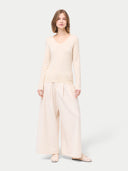Women’s V-Neck Cashmere Sweater Off-White | GOBI UK