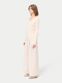 Women’s V-Neck Cashmere Sweater Off-White | GOBI UK