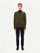 Men’s Cashmere Jacket with Zip Green - Gobi Cashmere #color_capulet-olive