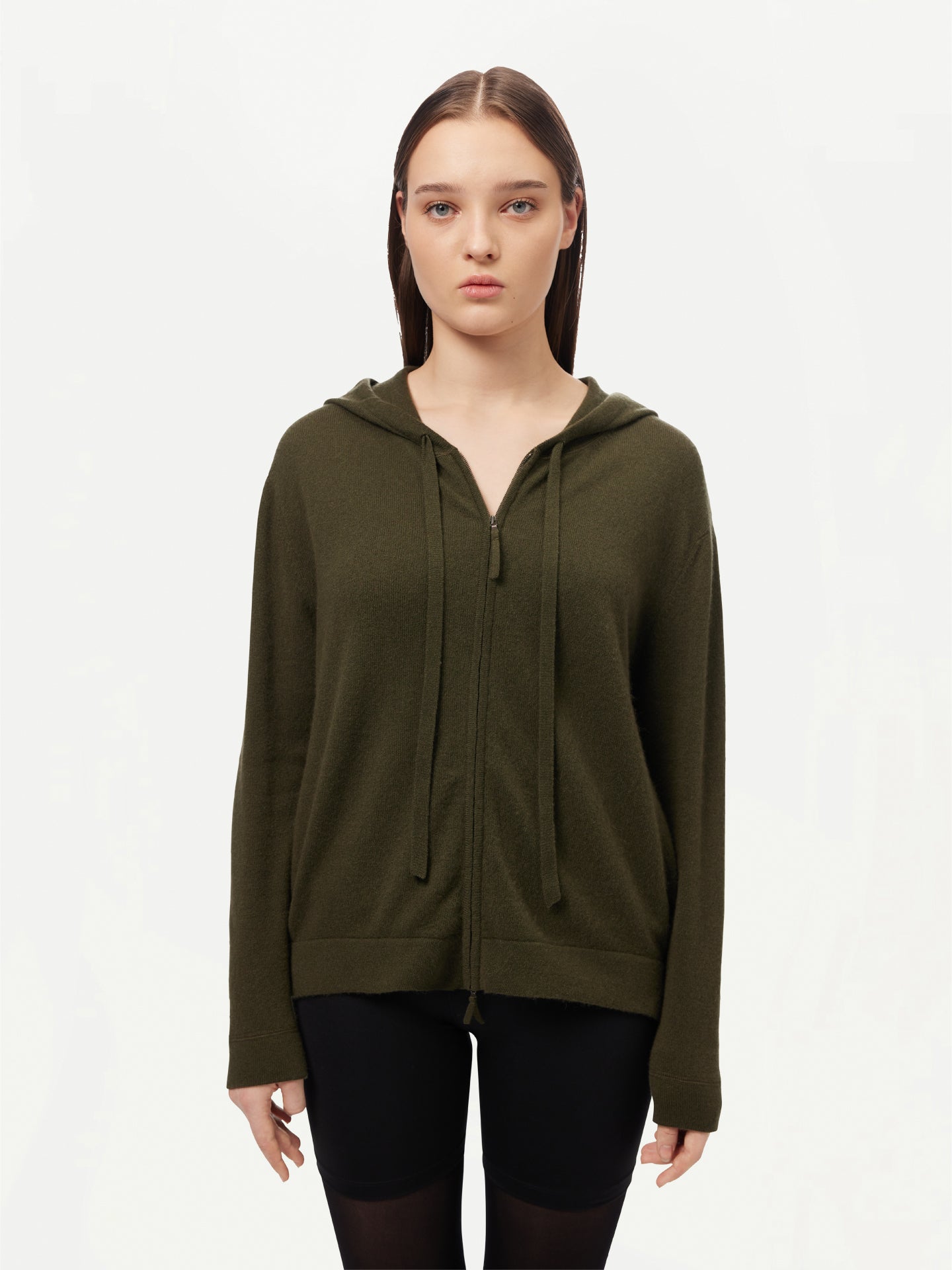 Women’s Cashmere Hoodie Capulet Olive - GOBI Cashmere - Sports Casual