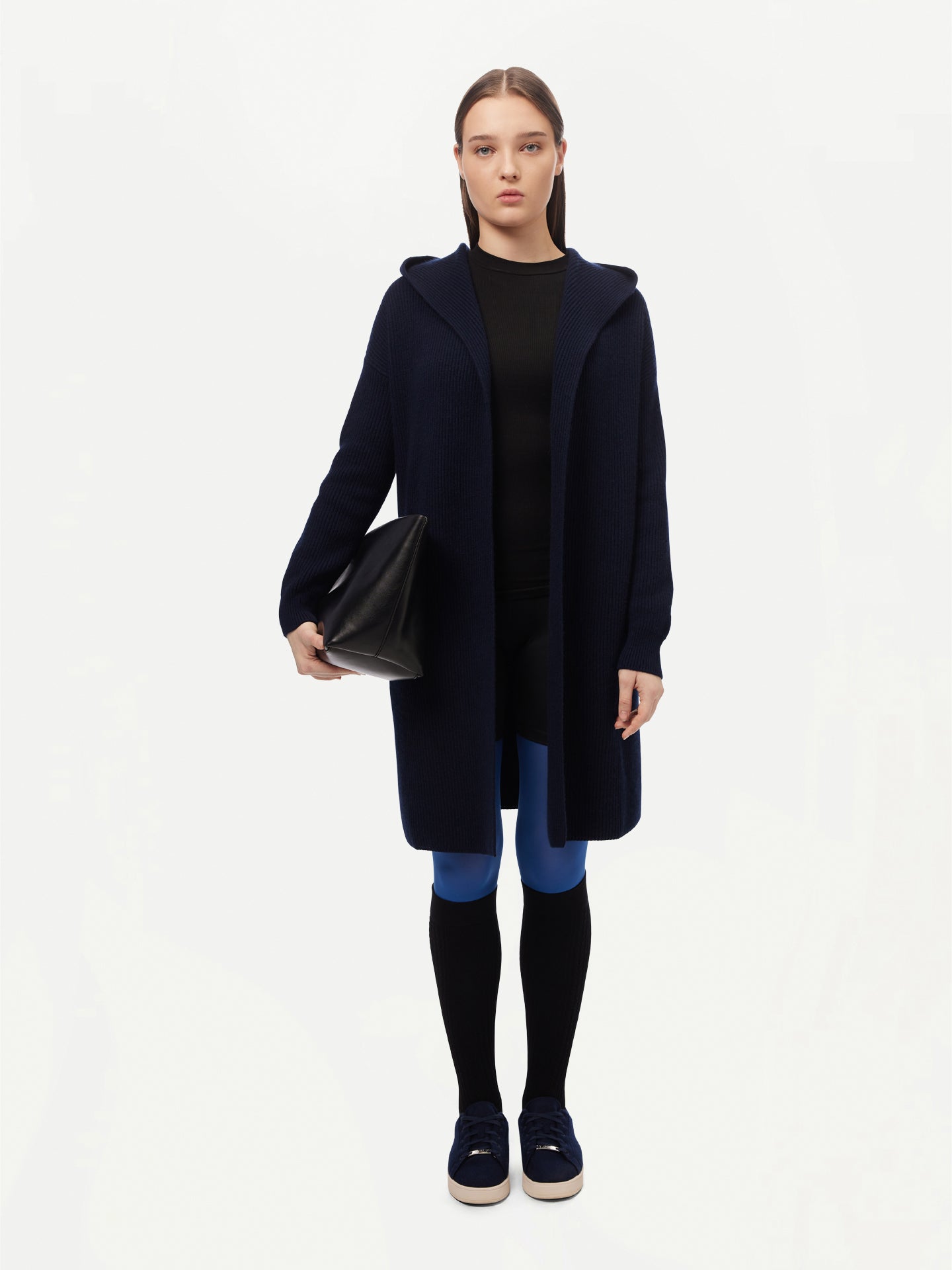 Cashmere Hooded Cardigan Navy - GOBI Cashmere - Sports Casual