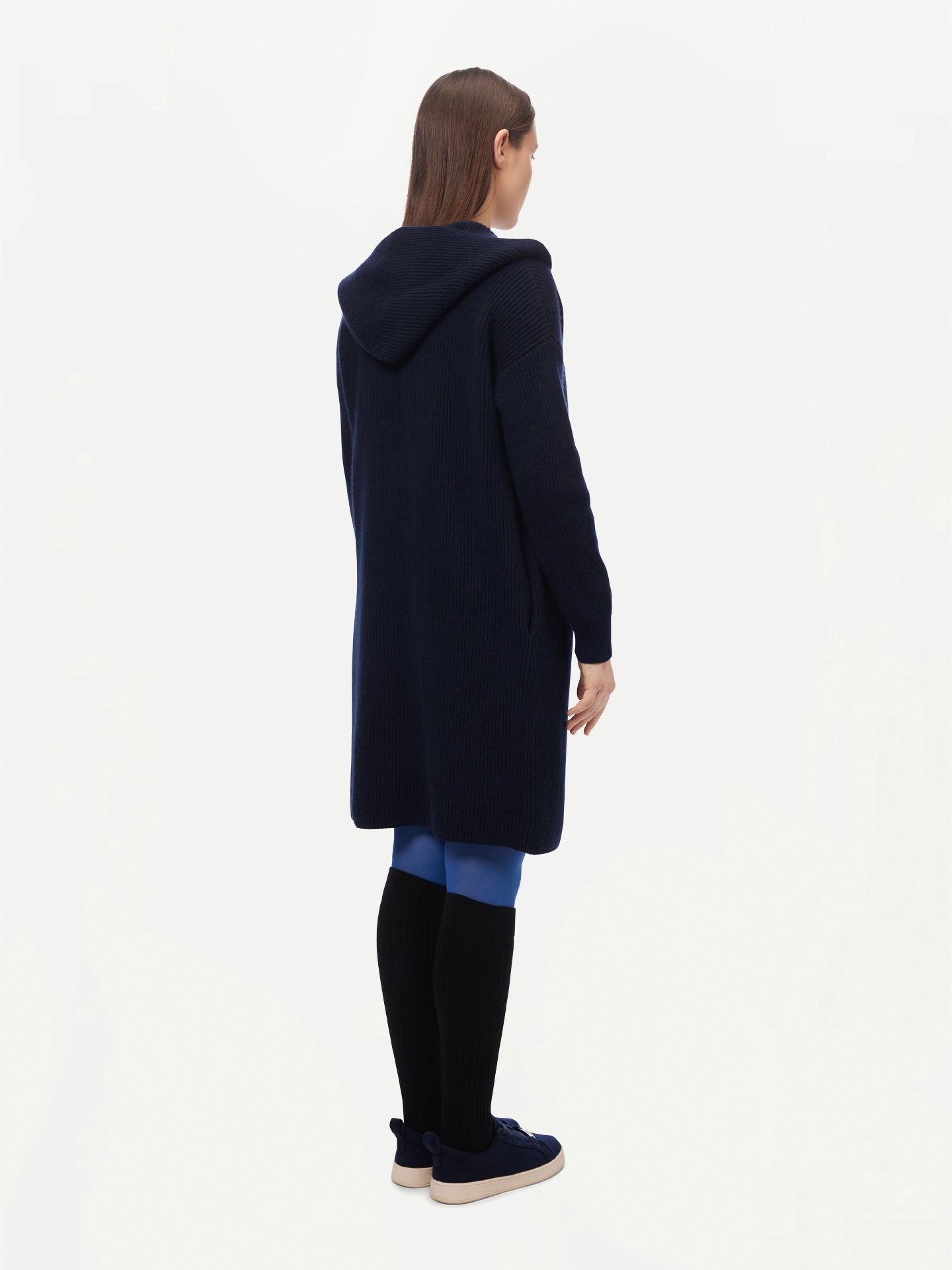 Cashmere Hooded Cardigan Navy - GOBI Cashmere - Sports Casual