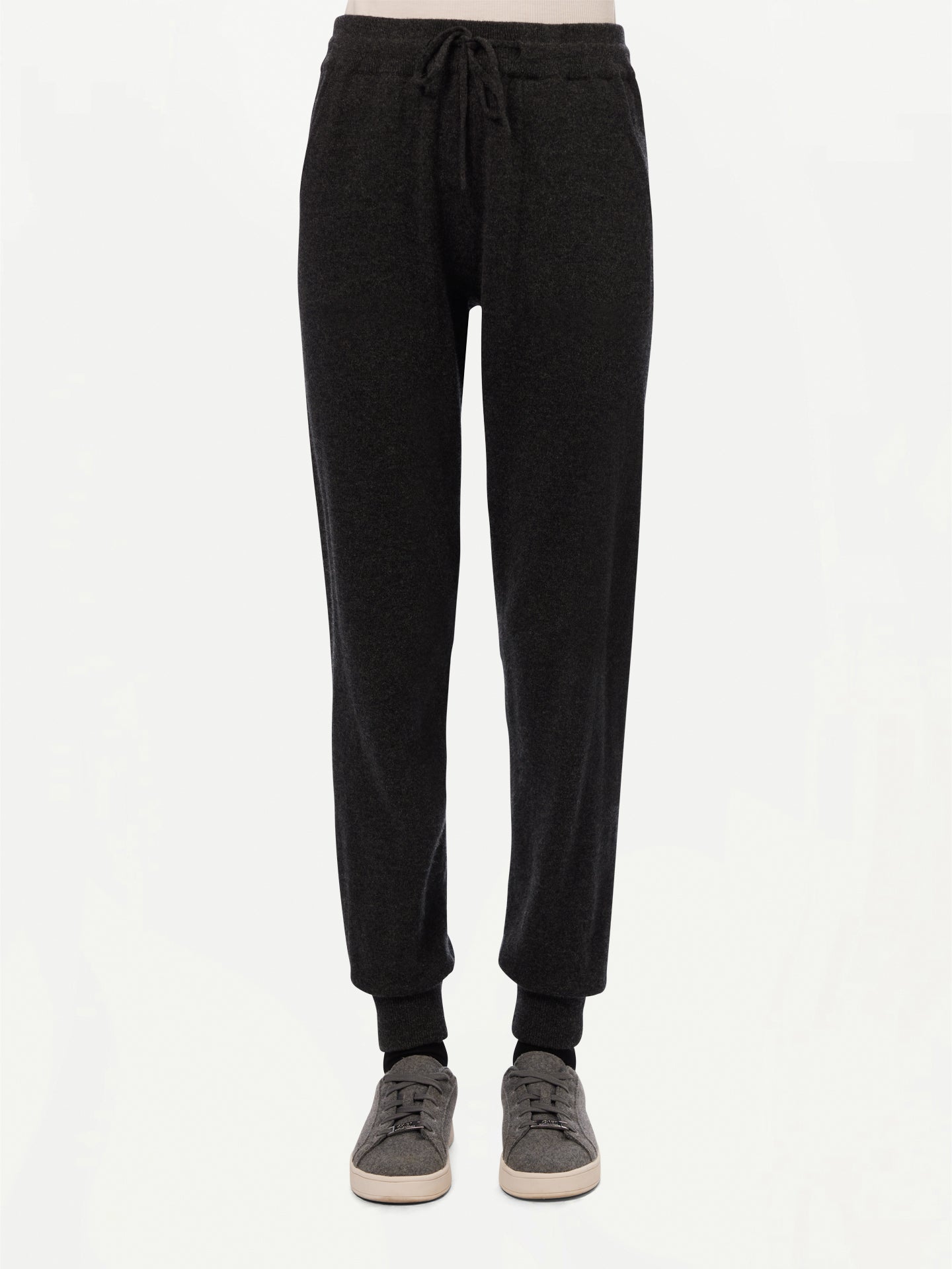 Women's Cashmere Cuffed Jogger Charcoal - Gobi Cashmere