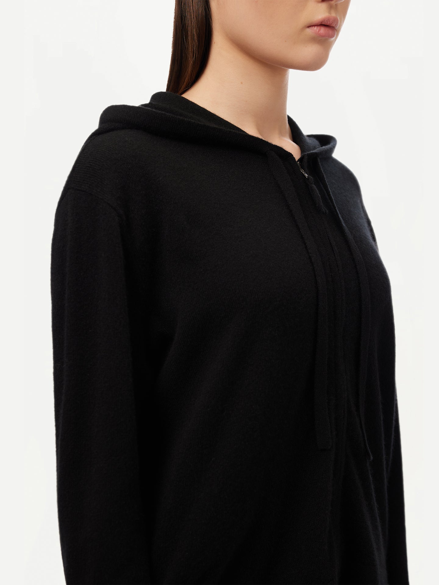 Women’s Cashmere Hoodie Black - GOBI Cashmere - Sports Casual