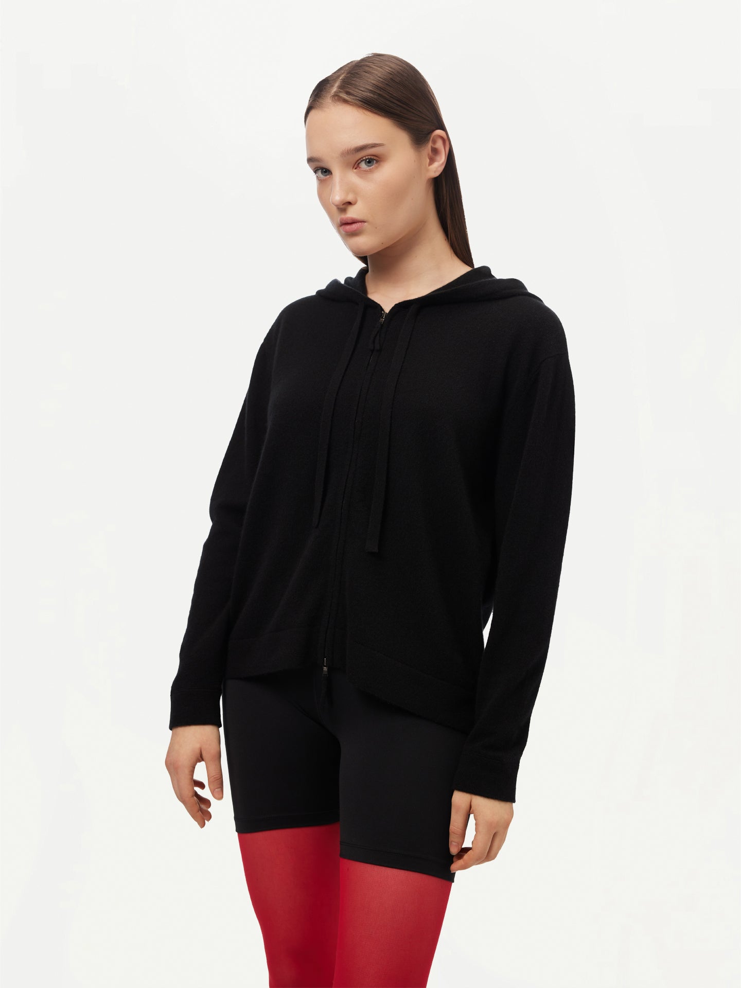 Women’s Cashmere Hoodie Black - GOBI Cashmere - Sports Casual