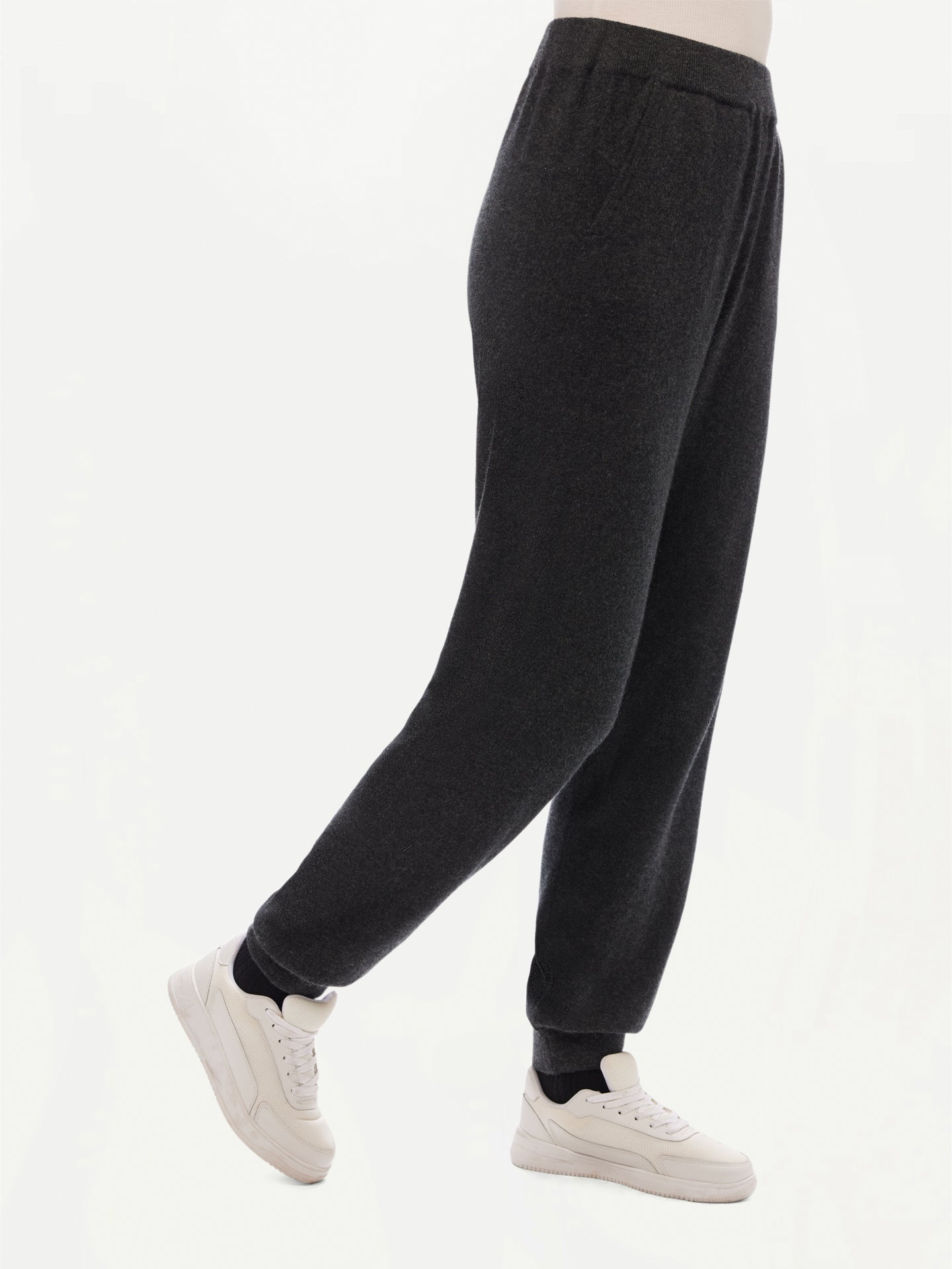 Women’s Cashmere Joggers Charcoal - Gobi Cashmere