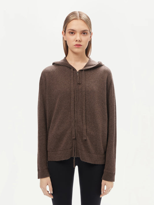 Women’s Cashmere Hoodie Cocoa - GOBI Cashmere - Sports Casual