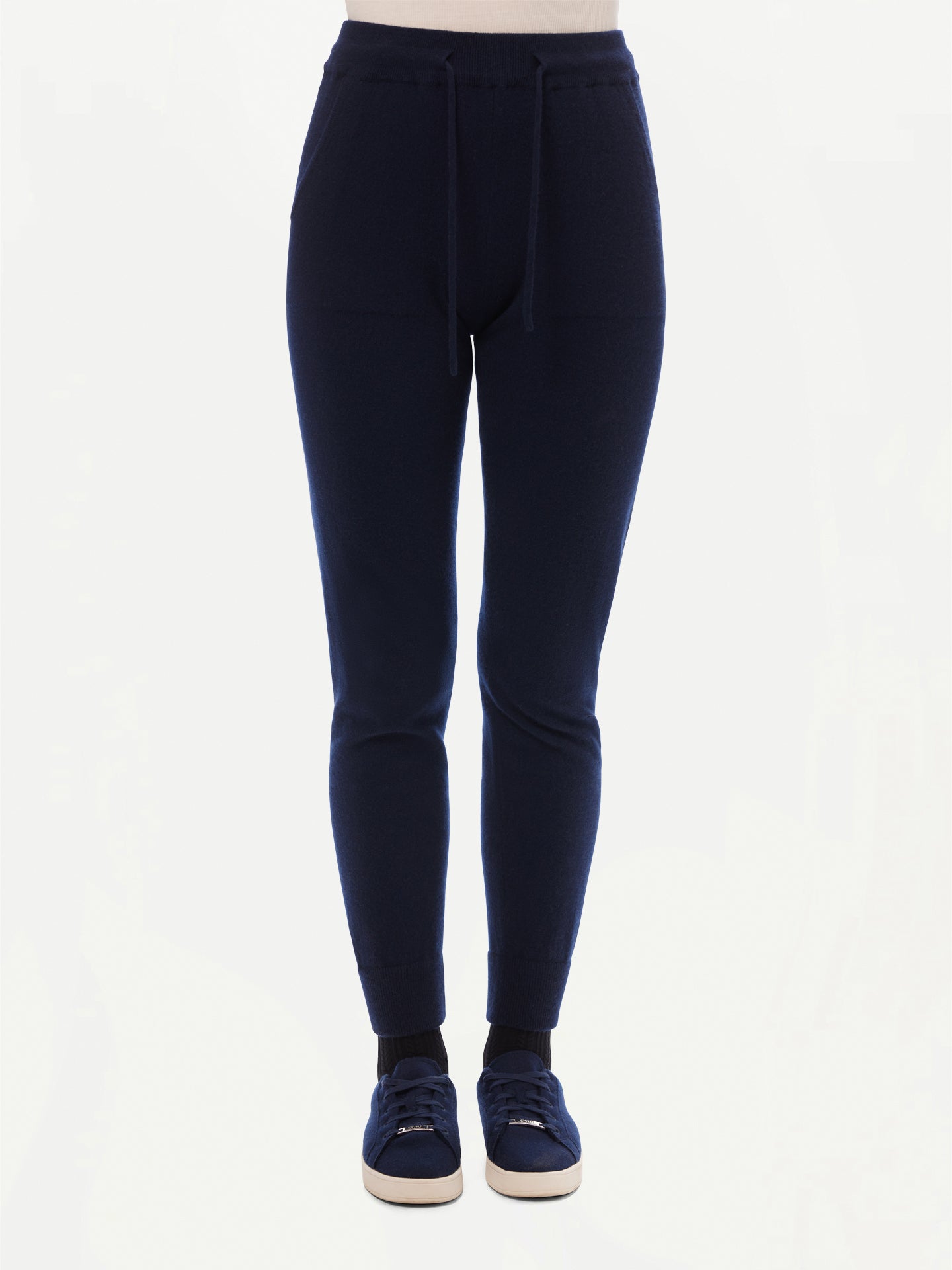 Women's Cashmere Cuffed Jogger Navy - Gobi Cashmere