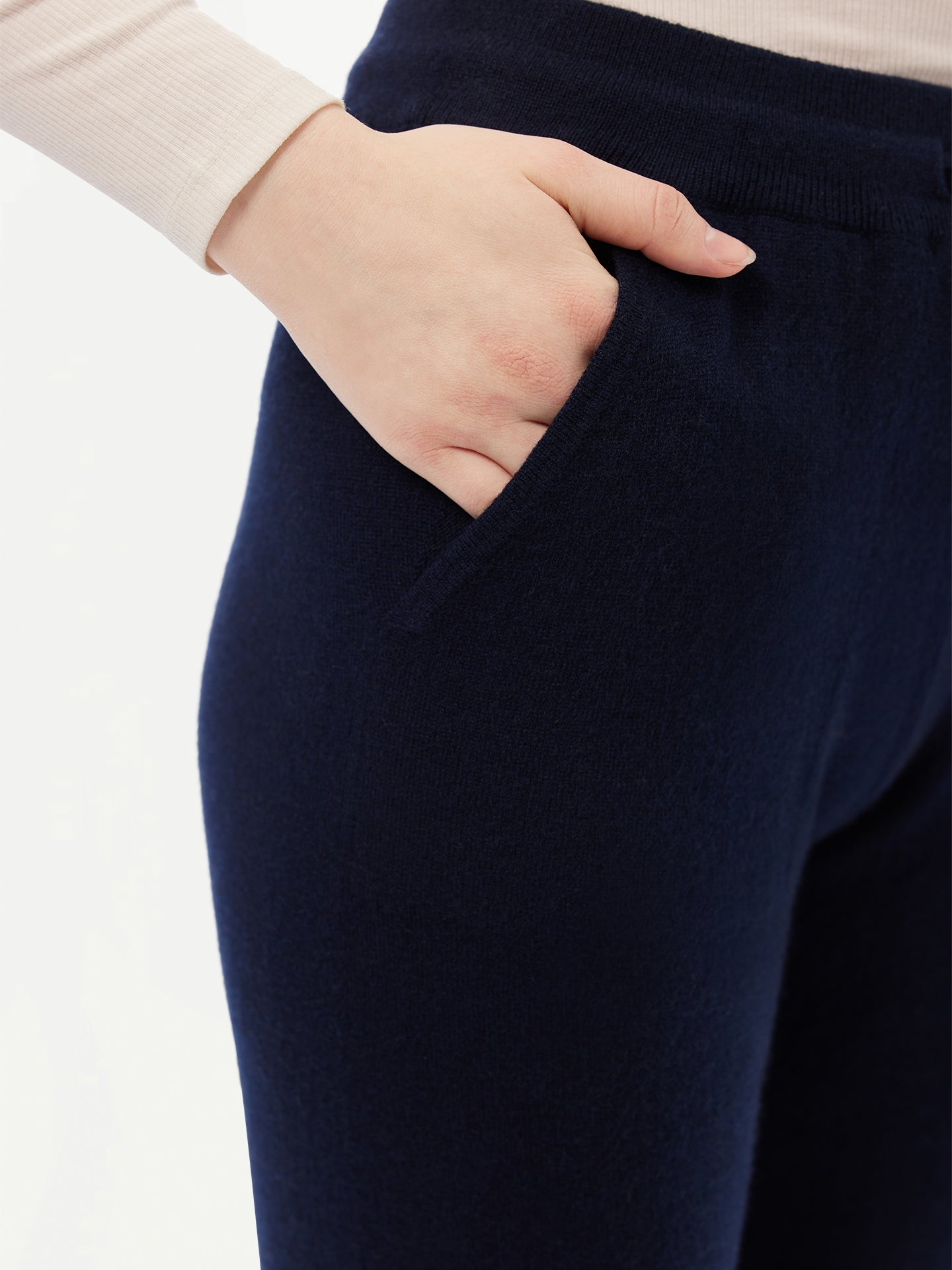 Women's Cashmere Cuffed Jogger Navy - Gobi Cashmere