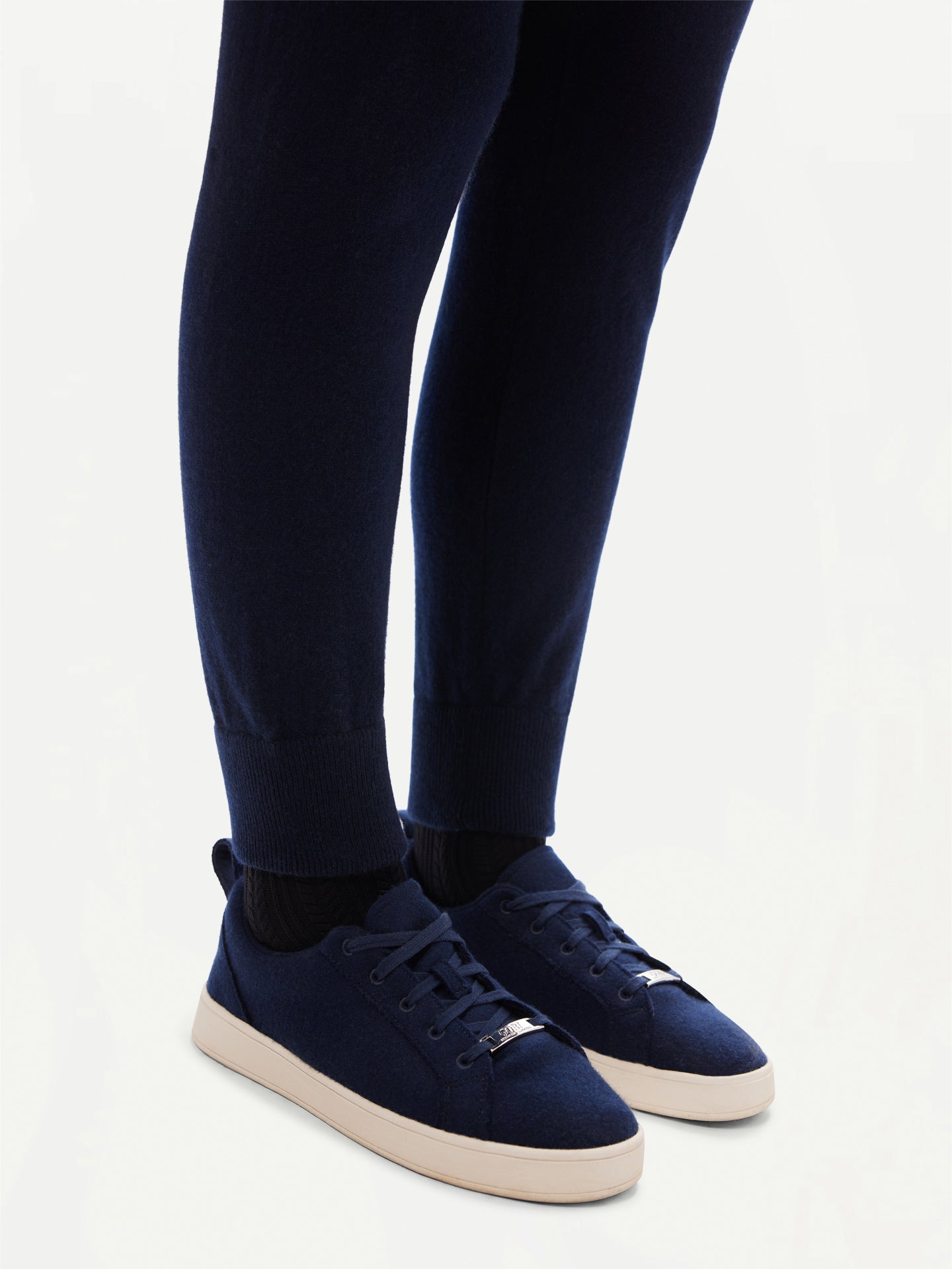 Women's Cashmere Cuffed Jogger Navy - Gobi Cashmere