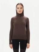 Women’s Quarter-Zip Cashmere Sweater Cocoa - GOBI Sports Casual #color_cocoa