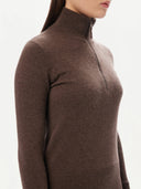 Women’s Quarter-Zip Cashmere Sweater Cocoa - GOBI Sports Casual #color_cocoa
