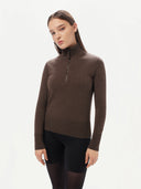 Women’s Quarter-Zip Cashmere Sweater Cocoa - GOBI Sports Casual #color_cocoa