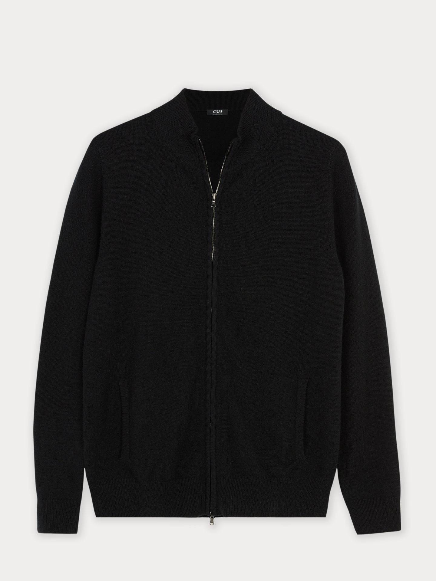 Women's Cashmere Full-Zip Cardigan Black - Gobi Cashmere