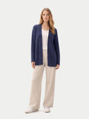 Ajour Knit Open-Front Cashmere Cardigan Crown Blue - Gobi Cashmere