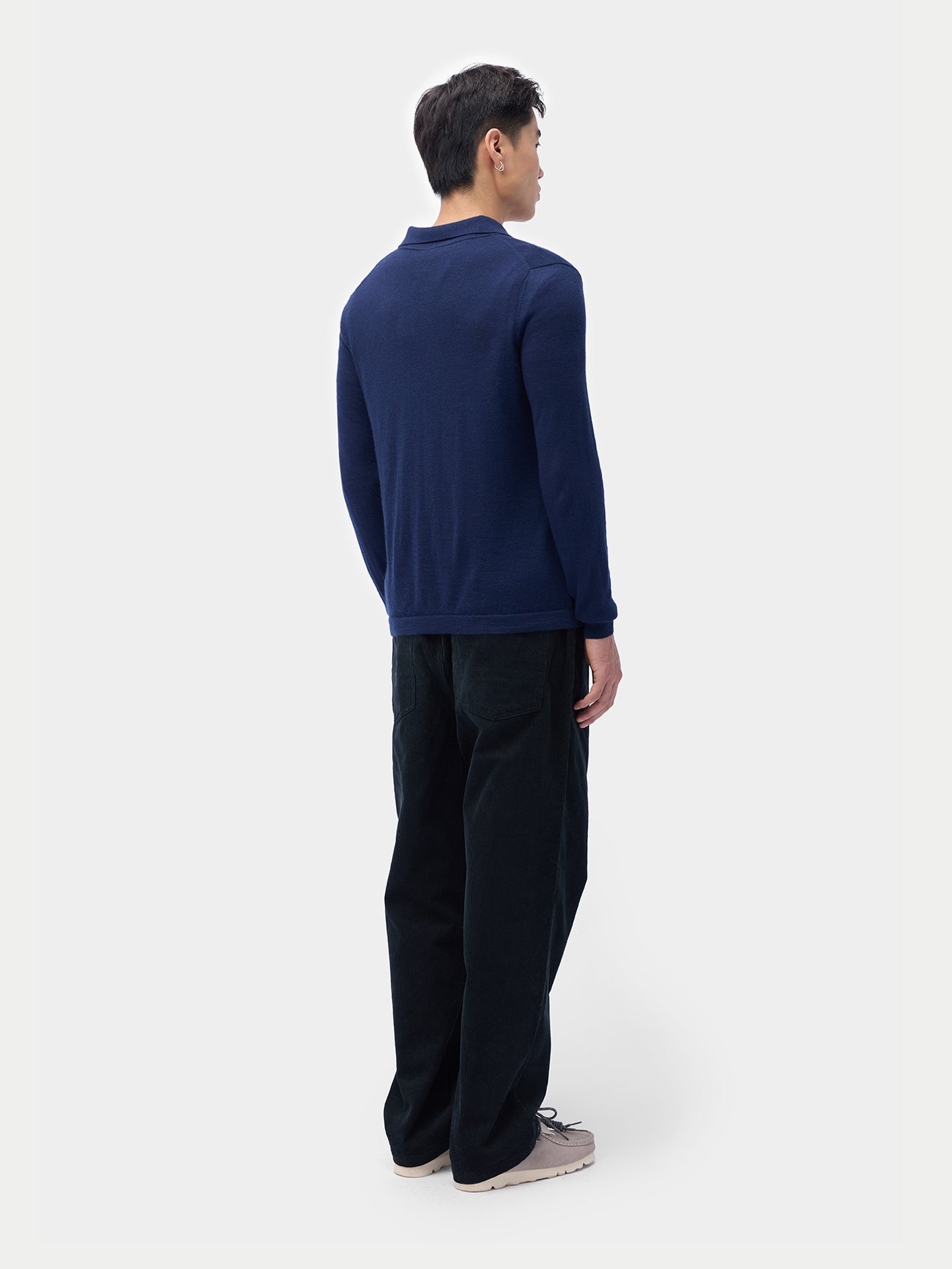 Cashmere Silk Polo-Neck Cardigan