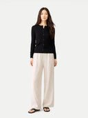 Cashmere Silk Buttoned Cardigan Black - Gobi Cashmere #color_black