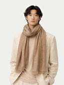Organic Colour Lightweight Cashmere Woven Scarf Taupe - Gobi Cashmere