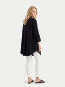 Cashmere Button-Front Poncho Black - Gobi Cashmere #color_black