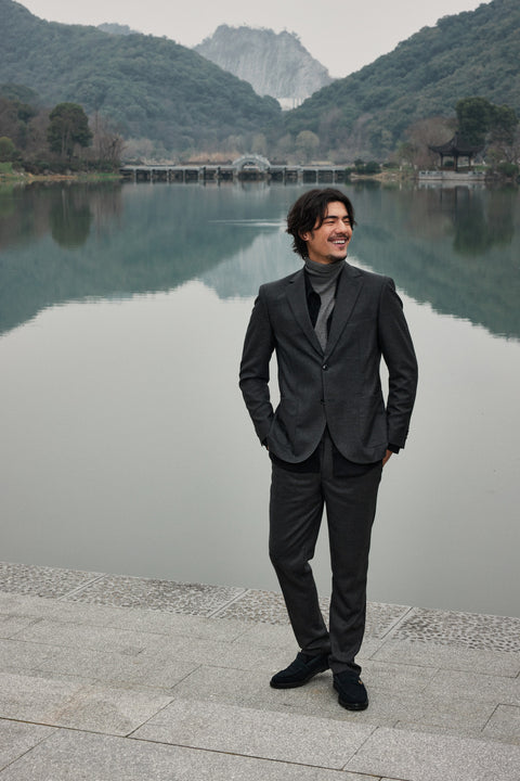 Men's Essential Turtleneck Cashmere Jumper, editorial photo