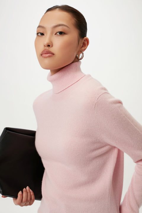 Women's Timeless Cashmere Roll Neck Jumper, editorial photo