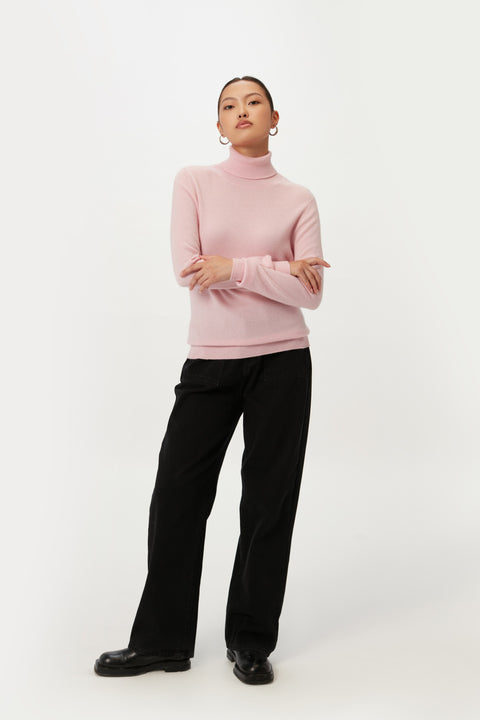 Women's Timeless Cashmere Roll Neck Jumper, editorial photo