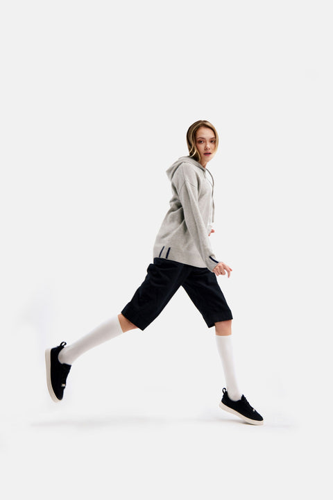 Women's Cashmere Pullover Hoodie, editorial photo