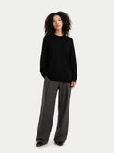 Women C-Neck  Cashmere Jumper Black - Gobi Cashmere