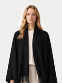 Cashmere Large Blanket with Fringe Black - Gobi Cashmere
