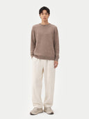 Organic Colour Essential Crewneck Cashmere Jumper Taupe - Gobi Cashmere #color_taupe