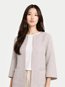 Patch Pocket Cashmere Poncho Jacket Dawn Blue - Gobi Cashmere