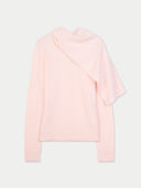 Cashmere Jumper with Draped Scarf Peach Blush - Gobi Cashmere