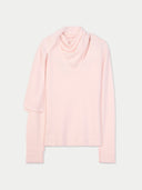 Cashmere Jumper with Draped Scarf Peach Blush - Gobi Cashmere