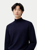 Timeless Mock Neck Cashmere Jumper Navy Blazer - Gobi Cashmere