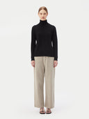 Women’s Cashmere Turtleneck Jumper Black | GOBI UK #color_black
