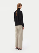 Women’s Cashmere Roll neck Jumper Black | GOBI UK #color_black