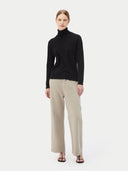 Women’s Cashmere Roll neck Jumper Black | GOBI UK #color_black