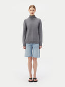 Women's Cashmere Turtle Neck Sweater Dim Gray - Gobi Cashmere #color_dim-gray