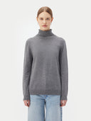 Women's Cashmere Turtle Neck Sweater Dim Gray - Gobi Cashmere #color_dim-gray