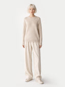 Essential Cashmere Crewneck Jumper Birch - Gobi Cashmere #color_birch
