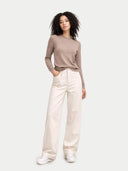 Organic Colour Women C-Neck  Cashmere Jumper Taupe - Gobi Cashmere