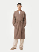 Organic Colour Men's Cashmere Robe Taupe - Gobi Cashmere