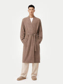 Organic Colour Men's Cashmere Robe Taupe - Gobi Cashmere #color_taupe