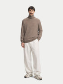 Organic Colour Essential Turtleneck Cashmere Jumper Taupe - Gobi Cashmere