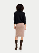 Women T-Neck  Cashmere Jumper Black - Gobi Cashmere