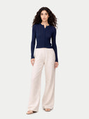 Hidden Button-Front Cashmere Silk Cardigan Mood Indigo - Gobi Cashmere #color_mood-indigo