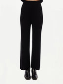 GOBI Cashmere - Wide-Leg Cashmere Pants Black - 3D-Knit Collection #color_black